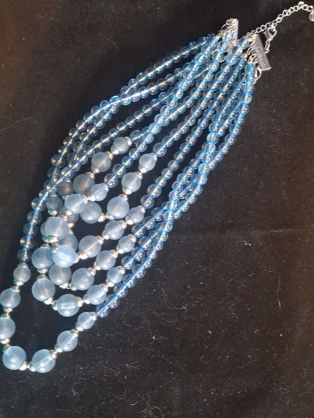 Multi-Strand Blue Beaded Necklace - Women's Jewelry